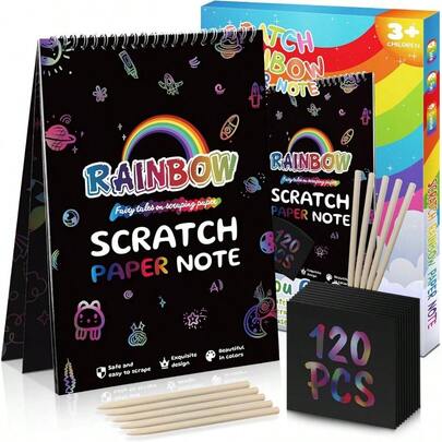 Scratch Art Scratch Paper, 130 Sheets ''s Paper Art Sets, Crafts Art And Paint By Scratch