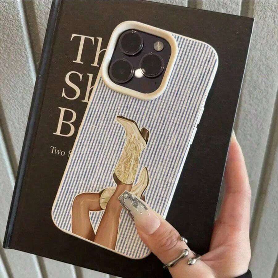 1pc Retro Red Striped Pattern TPU Material Phone Case Compatible With IPhone//Redmi/ 17 Pro MaxFOR-YOUR-BELOVED-PHONEFashionable - Kiểu 1 (1 cái) - Xem 1