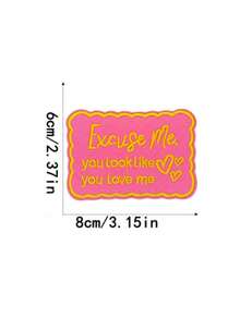 1/2pcs "Excuse Me You Look Like You Love Me" Iron-On Embroidered Patches - Humorous Quote With Heart Design, Durable Fabric For Clothes, Jackets, Hats, Backpacks, Hat Embellishment, Contrasting Colors, Versatile Fabric Patch,Iron-On/Sew-On Applique Patch For Trucker And Clothing Diy Decoration - Multicolor - View 10