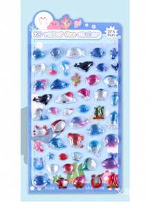 3D Embossed Gem Crystal Animal Stickers, Cute Decorative Stickers For Phone, Planner, DIY, Small Pattern Stickers