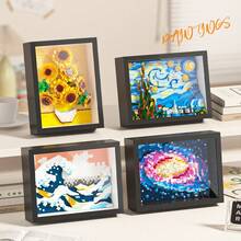 世界名画积木套装，DIY自组装，微粒积木，细节精准，向日葵框架积木，神奈川冲浪里框架积木，星夜框架积木，成人及青少年积木玩具，减压玩具，书桌及家居装饰，办公室装饰，节日、新年、生日创意礼物 - 相框積木 - 查看 9