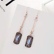 Fashion Geometric Earrings Vintage Pattern Green/Blue Rhinestone Zirconia Earrings For Women Jewelry Accessories Birthday/Halloween/Holiday Gifts Everyday Jewelry, Elegant Accessory - 綠色 - 查看 8