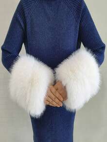 1. Faux Fur Collar & Cuff Set, Warm Faux Fur Scarf, Fluffy Oversized Furry Shawl Wrap For Women In Winter, Suitable For Dresses, Christmas Decoration - Multicolor - View 23