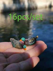 10件套树脂材质仿真鸳鸯，家居装饰小型装饰雕像，假山水亭园艺盆景装饰工艺品，微景观设计DIY配件，摄影道具。 - 彩色 - 查看 14