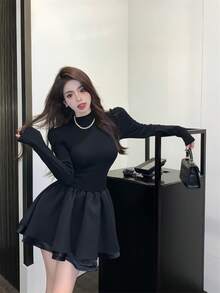 Women Long Dresses - Black - View 3