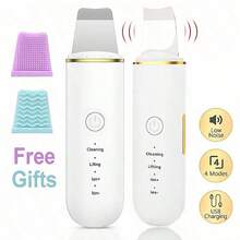 Ultrasonic Facial Cleanser - USB Rechargeable, Facial Scraping Device With Vibration Function, Blackhead Removal, Lifting And Exfoliating Nozzle, Affordable Skincare Equipment, Silicone Head Can Be Selected In Quantity - Multicolor - View 11