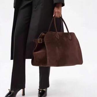 女士高端小众设计大容量复古通勤手提包 - 时尚，适合所有季节多功能单肩斜挎包，为健身包、手提包和复古风格的日常通勤提供充足的空间