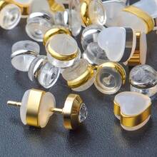 10pcs Silicone Hamburger Shaped Earring Backs, Reinforced Lock Design, No Piercing Needed, Suitable For Pendant Earrings, Party Wear And Daily Use