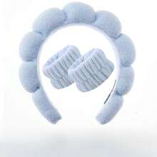 1/3 Pcs Spa Headband For Washing Face With Wristband Set, Microfiber Skincare Makeup Headbands For Women, Soft Elastic Head Wrap For Facial Care, Bubble Make Up Headbands, Perfect For Daily Skincare Routine, Spa Day At Home, Ideal For Teen Girls, Women, Yoga Enthusiasts, Great Gift For Valentine's Day, Christmas, Birthday