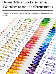 12-Color Set Of Dual-Tip Acrylic Paint Markers, Skin Tone & Pink Shades, 240 Blendable Colors, Soft & Chisel Tips, For Art Students, DIY Painting On Stone/Glass/Fabric/Shoes