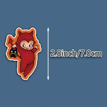 卡通红魔乙烯基贴纸，汽车贴花，适用于笔记本电脑、汽车、头盔、 Kindle、摩托车、水杯、保险杠贴纸等 - Multicolour - 查看 3