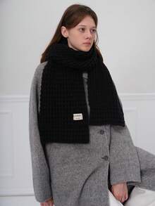 1 szt. Damski, jednolity kolor, uroczy, krótki, dzianinowy szalik/ocieplacz na szyję, odpowiedni na wyjścia, do codziennych dojazdów, jesień/zima