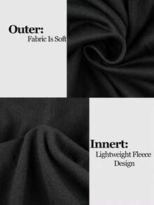 女士秋季长袖上衣内衣衬衫，超薄保暖舒适长袖圆领无痕修身高弹力打底衫，休闲纯色轻薄保暖秋冬季基础款打底衫 - 黑色 - 查看 4