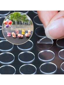 [Random Assorted] 100pcs/200pcs/300pcs Double-Sided Balloon Stickers, Transparent Adhesive Dots For Birthday, Party, Wedding, Christmas Decoration, Easy To Tear Off, No Trace, Removable - Multicolor - View 2