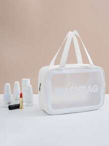 3/1 Bolsa de maquillaje transparente para viajes, bolsa de almacenamiento de maquillaje impermeable, bolsa de tocador multifuncional portátil, bolsa de cosméticos de gran capacidad, bolsa de almacenamiento de mano para damas, bolsa de viaje, bolsa de cuidado de la piel, paquete de datos, bolsa de almacenamiento de toallas sanitarias, bolsa de playa. Puede almacenar productos de cuidado de la piel, lápices labiales, brochas de maquillaje, sombras de ojos, espejos