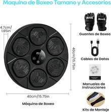 Máquina de Boxeo con Música Bluetooth Inteligente, Velocidad y Volumen de Práctica Ajustables, Máquina de Boxeo de Pared con Guantes de Boxeo - 1 - Ver 7