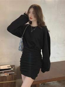 Women Mini Dresses - 黑色 - 查看 2