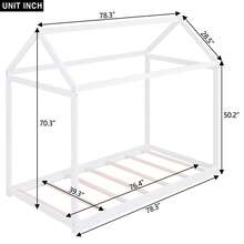 CHILDREN'S FLOOR BED, HOUSE BED, FULL SIZE LOG CABIN BED, MODERN SOLID WOOD LOW BED FRAME FOR KIDS, MONTESSORI BEDROOM, PLAYROOM FLOOR BED, WOODEN