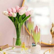 8/4pcs Glass Cylinder Vases, Tall Clear Flower Vase, Hurricane Floating Candle Holder For Table Centerpiece, Wedding, Home Decor Room Decor Glass Vase