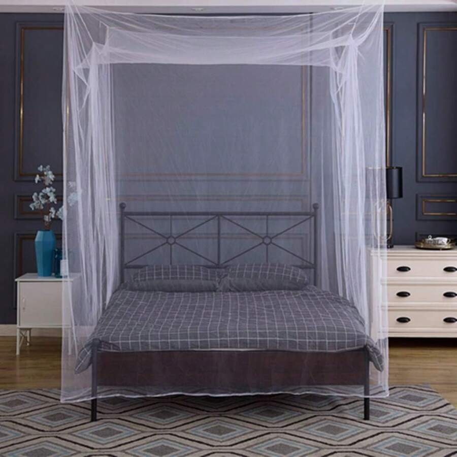 Bed Canopy For King Size Bed, Extra Large Screen Net With Carry Bag, 2 Openings Hanging Kit For Indoor Outdoor Use, Single To King, Easy Installation - Default - View 1