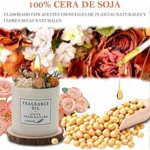 Vela aromáticas decorativa,velas Aromáticas de Flores Secas,veladoras aromaticas con caja de regalo y espaciadores,Cera de Soja 100% Pura,detalles para regalar a mujer,regalo de cumpleaños - Campánula - Ver 3
