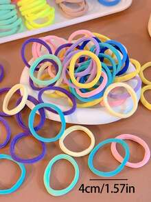 200 قطعة/10 قطع ربطات شعر مطاطية ملونة عشوائية بألوان الوردي والأزرق والبنفسجي والأصفر بقطر 4 سم/1.57 بوصة، أنيقة وعصرية وبسيطة، مناسبة للاستخدام اليومي والحفلات والسفر وغسل الوجه والاستحمام والمكياج وتصفيف الشعر وتناسق الملابس وربطات الذيل والحبال المطاطية والأربطة المطاطية والأربطة المجعدة، هدايا إكسسوارات جمال المنزل للنساء