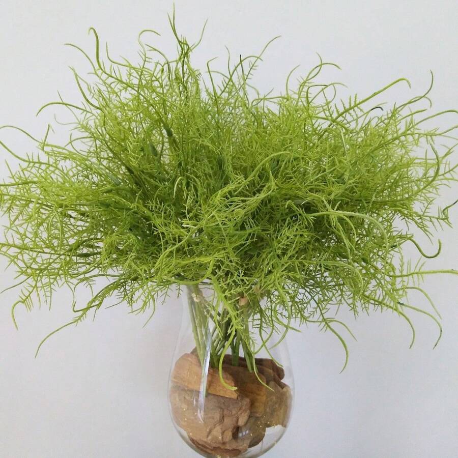 1/3/6株装 14英寸人造蕨类植物带草，仿真绿植，适用于墙面、客厅、卧室、婚礼、派对装饰、桌面摆设。家居、书桌、厨房、婚礼、餐桌、中心装饰、办公室、花园、户外、房屋、庭院装饰，四季皆宜。 - 綠色 - 查看 1