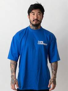 Oversized Company T-Shirt - Royal Blue - View 1