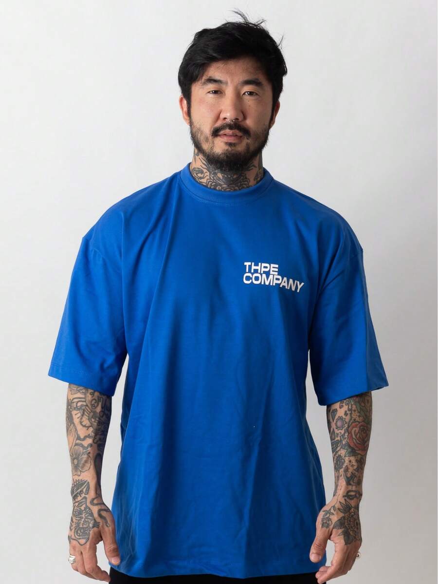 Oversized Company T-Shirt - Royal Blue - View 1