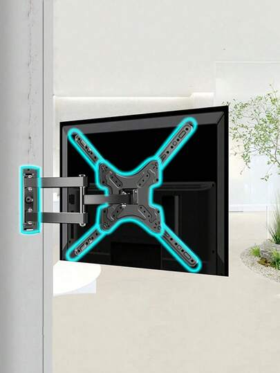 通用电视壁挂支架，节省空间的旋转电视支架，灵活的机械接头，适用于平板和曲面电视和显示器，包含所有安装螺丝