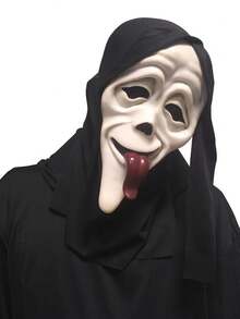 1 Peça Máscara de Fantasma Masculina, Máscara de Filme de Terror, Acessório de Fantasia de Terror Grito de Halloween (Tamanho Único), Preta