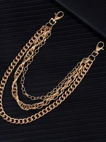 1 Piece Of Metal Multi-Layer Industrial Style Pants Chain, Cool Street Trouser Chain, High-End Adult Waist Chain, High-End Punk Boyfriend Style Matching, Personalized Accessories For Men And Women Jeans, Hip-Hop Accessories Gifts,Suitable For Spring,Summer,Autumn,Winter,Return To School,Back-To-School, Christmas, Halloween, Thanksgiving, Children's Day, Teacher's Day, New Year's Birthday Gifts Decorate For Good Friends