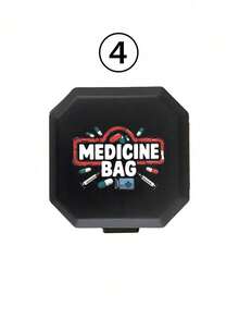 Portable Compartment Pill Box With Cartoon Medicine Box, Pill, Bottle, Cartoon Syringe Pattern, Portable Medical First Aid Bag, 6-Compartment Capsule Storage Box, Travel Pill Box, Medicine Box, 6-Compartment Pill Storage, Travel Mini Pill Box,