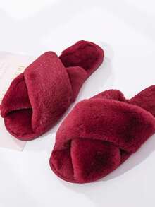 Personalized Fluffy Slippers/Fluffy Cross Slippers/Fluffy Slippers/Bridesmaid Gift/Custom Bride Slippers/Bride To Be Gift/Bachelorette Party