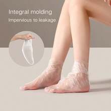 50/100 pezzi Manicotti monouso per piedi, Calze per cura dei piedi idratanti anti-screpolature, Maschere per le mani in plastica trasparente, Bagno per i piedi, Copriscarpe, Calze per spa per i piedi impermeabili