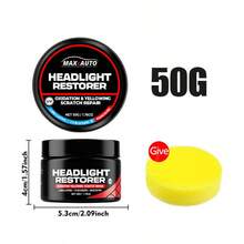 汽车车灯修复抛光修理套件 - 车灯划痕去除剂和氧化黄化清洁剂修复膏，用于车灯组件抛光蜡，恢复前后车灯抛光亮度