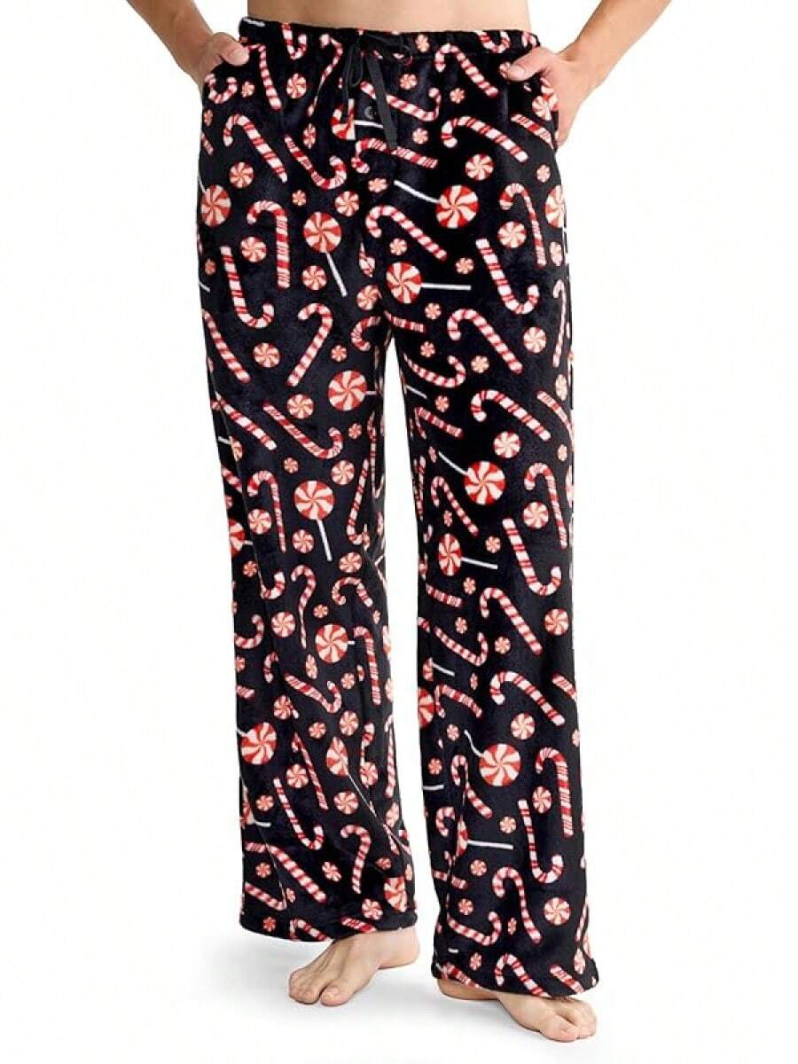 Mens Pajama Pants Soft Flannel Fleece Pajama Bottoms Sleep & Lounge Pants With Pockets And Drawstringhalloween - Kẹo Giáng sinh - Xem 1