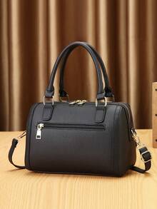 女士印花手提包个性阅读手提包个性套装包单肩斜挎包 - 黑色 - 查看 4