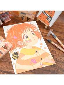 8 loại mới, 12 màu, cộng với tông màu da cổ điển/màu macaron, 72 bút đánh dấu màu acrylic, 36 tông màu da + 36 màu macaron, vẽ tranh, tô màu, dụng cụ nghệ thuật chuyên nghiệp, quà tặng ngày lễ Halloween, Giáng sinh, Phục sinh - Bút đánh dấu acrylic lỏng trực tiếp - Xem 4