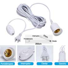 Portalámparas Adaptador De Cable Con Alimentación Conmutado 2.5 metros - Tipo de Enchufe A USA (110-127V) - Ver 1