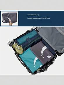 Sac à linge de voyage extra large, sac de rangement pour vêtements avec cordon de serrage, sac à linge de voyage robuste, panier à linge facile à installer, essentiels de voyage, 4 couleurs disponibles, motif clair, fermeture à cordon, résistant aux déchirures et en polyester de haute qualité, pliable, convient pour les voyages, les dortoirs, les croisières, le rangement, le sac à linge, le sac de rangement