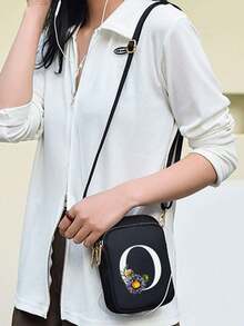 Ví cầm tay mini in chữ cái hoa cúc A-Z, túi đeo vai nhỏ hai khóa kéo với dây đeo điều chỉnh được, thích hợp đựng điện thoại, túi đeo tay, ví đựng tiền xu, ví đựng tiền mặt, ví dọc nhiều khóa kéo, lý tưởng cho chạy bộ, leo núi, du lịch, mua sắm, đạp xe và các hoạt động thể thao ngoài trời. Cũng là một món quà tuyệt vời cho Halloween, Giáng sinh và Lễ Tạ ơn. - Nhiều màu - Xem 3