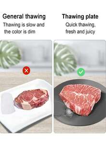 1 件铝合金中式肉类解冻板，冷冻食品解冻板（含耐热钳） - 銀色 - 查看 5