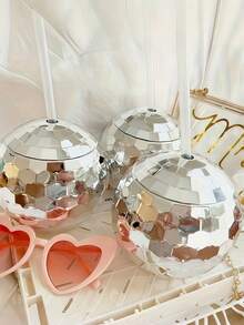 5 أكواب مياه فضية بكرات تلألؤية سعة 500 مل، أكواب مياه للفتيات، أكواب مياه حفلات الفضية، أكواب ديسكو لحفلات التخرج والزفاف والعروس وأعياد الميلاد، ديكورات حفلات الزفاف والعروس وحفلات استقبال المولود الجديد وأعياد الميلاد والحفلات، هدايا الحفلات، مستلزمات الزفاف، حفلات الكشف عن نوع الجنين، حفلات التخرج