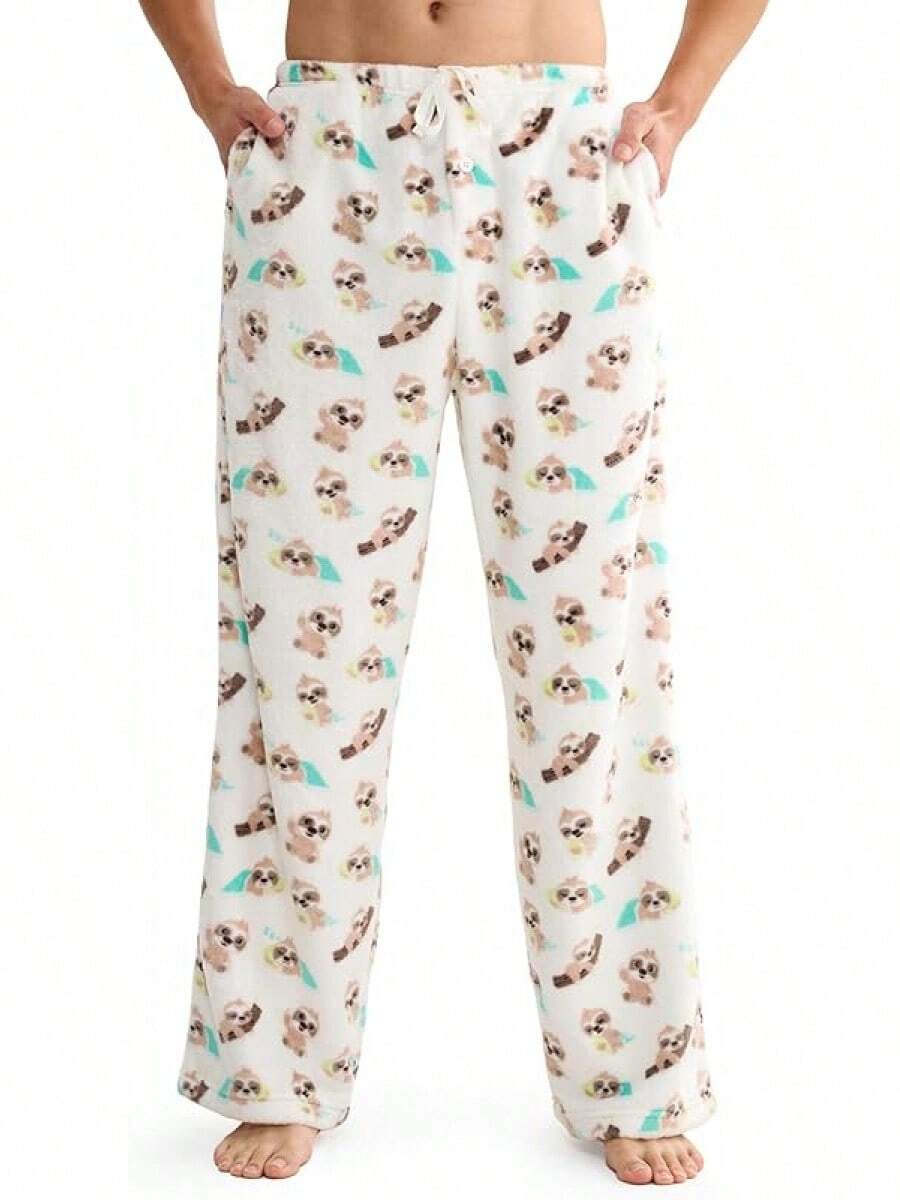 Mens Pajama Pants Soft Flannel Fleece Pajama Bottoms Sleep & Lounge Pants With Pockets And Drawstringhalloween - Lười biếng - Xem 1
