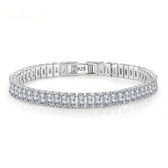 Luxury Designer Silver Fine Crystal Bracelet For Women Fashion Jewelry Engagement Wedding Glamour