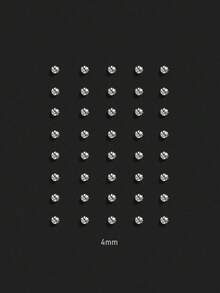 140pcs/40pcs/20pcs Fashion Boxed Rhinestone Men's Earring Set, Suitable For Daily Wear, Holiday Gifts, Simple Jewelry - Multicolor - View 3