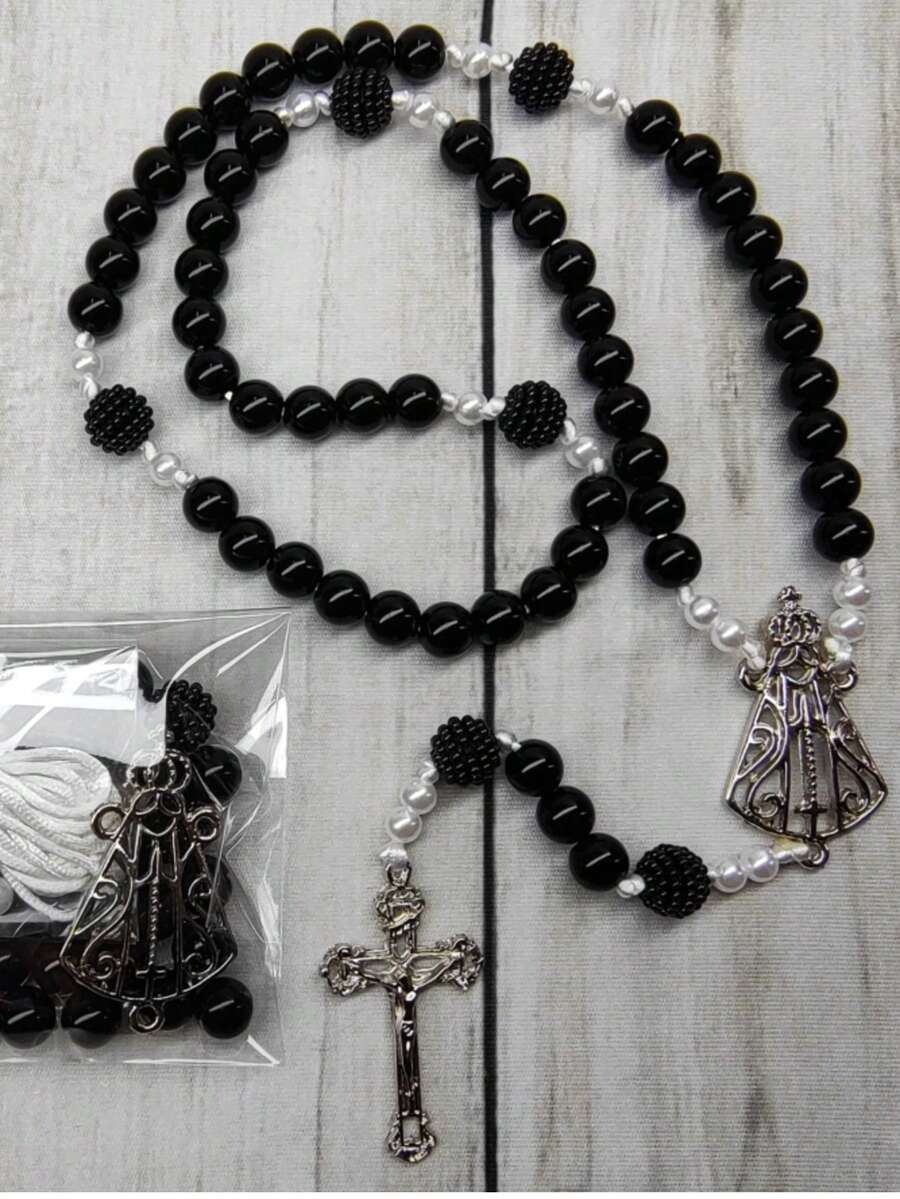 Alice's affection Rosary Assembly Kit With Casting And Resin For Adults, Jewelry, And Religious Items - Gun Black - View 1