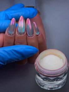 2 Pcs/Set Chrome Nail Powder - Holographic Donut Effect Pigment, For Professional Nail Art And Resin Crafts, Durable And Easy To Use, Ideal For DIY Nails, Jewelry, And Creative Crafts - Multicolor - View 2