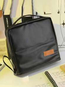 1 Stück Kosmetiktasche aus PU-Leder Material, vertikale Ausführung mit großer Kapazität und Mehrfachtaschen, tragbare Aufbewahrungstasche, vertikale Kosmetiktasche mit Fächern